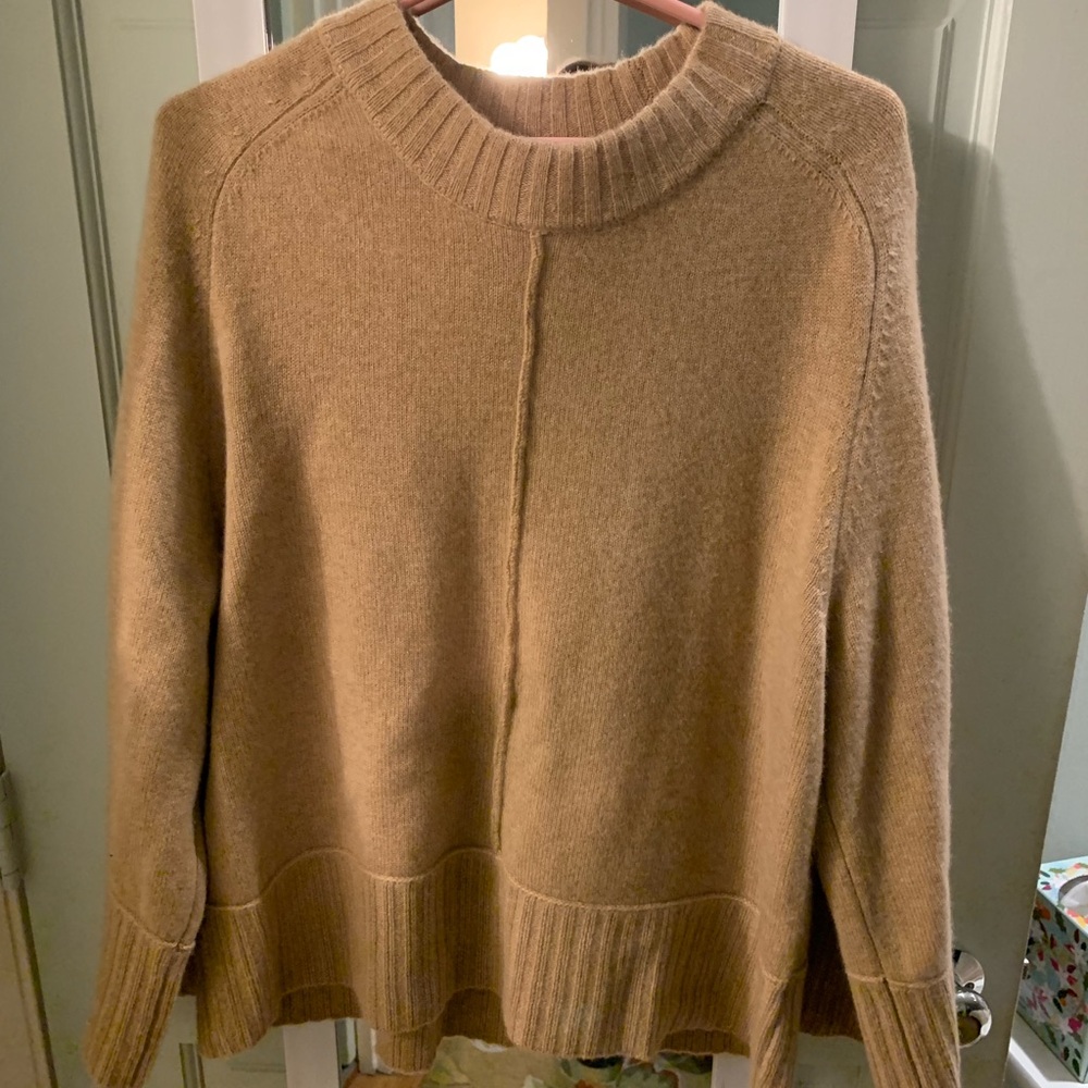 Maeve/Anthro Camel cashmere oversized sweater